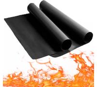 2 Piece (30x40cm) Reusable BBQ Grill Mat for Barbecue/Oven/Plancha-Non-Stick,260 °C,BPA/PFOS Free-for Grill,Gas Cooking,Charcoal and Oven