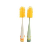 2 Pièce 5 en 1 Goupillon Biberon, Nettoyage Biberon Silicone, Brosse à Tétine Durable et sans Rayures, Baby Bottle Brush pour Nettoyer Les Biberons et Les Tasses