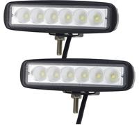 2 Piece 6 Inch 18w Flood Phare De Travail Barres D'éclairage Led, Feux De Travail À Large Faisceau Pour Camions Tout-Terrain Suv Et 4x4 Feux Antibrouillard