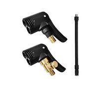 2 Pièce Adaptateur de Valve Pneu Voiture, avec 16cm Tuyau de gonflage de pneu, Gonfleur de Valve Tube Pompe à Vélo Tuyau d'Extension Cordon, Convient Voitures, VéLos, Pneus de Moto à La Gonflage