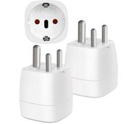 2 Pièce Adaptateur Prise Inde, Adaptateur Voyage Accessoires, EU vers Prise de Type D, Adaptateur de Voyage pour Inde, Népal, Sri