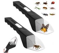 2 Pièce Attrape Araignée Attrape Insectes Vivants Portables Vivants Long Manche Vivants Pièges à Insectes Vivants pour Papillons, Araignée,Noir