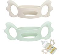 2-Piece Baby Feeding Bottle Handles,Soft Silicone Wide Neck Bottle Holder,Standard Easy-Grip,Bottle Accessories,For Bottles