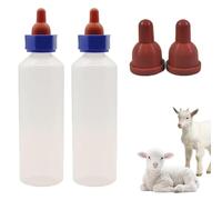 2 Pièce Biberon de Lait d'agneau + 4 Pièce Sucette, 500ml | Bouteille de Lait Pour Agneaux, Bouteille de Lait d'Élevage, Convient Aux Chats, Aux Chiots, Aux Chèvres Et Aux Moutons