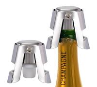 2 Pièce Bouchon Champagne en Acier Inoxydable - Fonctionne comme Bouchon Vin/Bouchon'S Liege pour Garder Bulles et Goût |Pour les Bars, les Fêtes, les Familles et les Amateurs de Champagne (2)