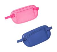 2 Pièce Ceinture d'argent dissimulée, Sac de Taille de sécurité antivol, Sac Banane Discret avec Sécurité RFID pour Carte de Crédit et Passeport, pour sport, Voyage, pour téléphone Portable(Rose/Bleu)