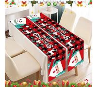 2 Pièce Chemin de Table de Noël, Chemins De Table De NoëL, Longs Chemins De Table Rectangulaires Oxford, Decoration Table Noel, pour Décorations de Table de Noël (35 x 180 cm)