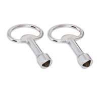 2 Pièce Clé Armoire Électrique Triangle en Alliage de Zinc, Clé Triangulaire en Métal, Clé Triangle à Douille, pour Armoires de Compteurs de Gaz et D'électricité