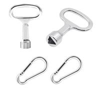 2 Pièce Cle Triangle,Clé Triangle Poubelle Clés Triangulaires Clé Triangulaire en Métal Clé à Douille Triangulaire Clés de Compteur de Gaz Avec 2 Mousquetons,Pour Boîte Électrique à Gaz