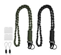 2 Pièce Cordon Tour de Cou en Tressée avec Boucle d'avion et Ensembles de cartes,Noir et Verte Cordon Tour de Cou Lanière,Tressée Lanyard Strap Neck,pour Clés Téléphone