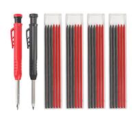 2 Pièce Crayon De Charpentier Solide Avec 24 Recharges, Menuisier Crayon Mécanique Solide Menuiserie Automatique Crayon Set Menuisier Architecte Outil de travail Pour Dessin Making Scribering