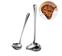 2 Pièce Cuillère à Sauce avec Inclinées Bec Verseur, Louche à Sauce avec bec Verseur Cuillère, pour Sauce, Jus de Viande, Vinaigrette - Lavable au Lave-Vaisselle