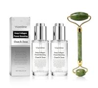 2 Pièce Deep Collagen Sérum Avec Rouleau de Massage du Visage | Sérum de Collagène,Lissage des Rides et Ridules,Soin Raffermissant de la Peau,Hydrate et Augmente l'élasticité Soin pour Tous