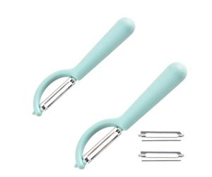 2 Pièce Econome Legumes Et 2 Lame Pour Victorinox Eplucheur,Pomme éplucheur De Couteau,Tomate Asperges Légumes Rechange éplucheurs,Poire Pivotant Ecrase Cuticule Pele éConome pour Tupper Vaseline