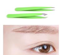 2 Pièce/Ensemble En Acier Inoxydable Belle Vert Nouveau Pro Femmes Épilation Sourcil Pince Beauté Maquillage Outil Nouveau