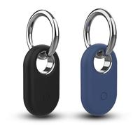 2 Pièce Étuis pour Samsung Galaxy SmartTag2, Yilgviza Coque en Silicone pour Un Porte-clés, Protection Contre Les Chutes et Les Rayures Compatible avec Samsung Galaxy SmartTag2 (Bleu + Noir)