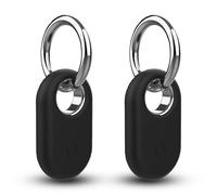 2 Pièce Étuis pour Samsung Galaxy SmartTag2, Yilgviza Coque en Silicone pour Un Porte-clés, Protection Contre Les Chutes et Les Rayures Compatible avec Samsung Galaxy SmartTag2 (Noir + Noir)
