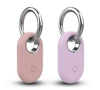 2 Pièce Étuis pour Samsung Galaxy SmartTag2, Yilgviza Coque en Silicone pour Un Porte-clés, Protection Contre Les Chutes et Les Rayures Compatible avec Samsung Galaxy SmartTag2 (Violet + Rose)