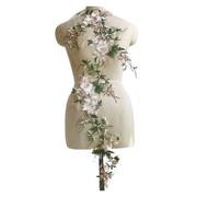 2 Piece Flower Embroidery Sew On Patches DIY Clothes Sewing Floral Repair for Clothing Accessories pour Vêtements(Style 14)