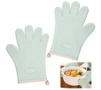 2 Pièce Gants Four Anti Chaleur, Gant Silicone Cuisine, Oven Mitts Résistants à la Chaleur Jusqu'à 250℃, Antidérapante Gant de Cuisine Four, Intérieur en Coton, Manique Four pour Cuisine, Pâtisserie