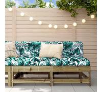 2-Piece Garden Sectional Sofa Set, Central Patio Furniture with Slatted Design, Pressure-Treated Pine Wood for Outdoor Use, Weather-Resistant & Modular, 62x62x70.5cm, Max Load 110kg per Seat