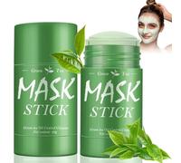 2 Pièce Green Tea Mask Stick, Green Masque Stick, Masque Nettoyant, Masque au thé vert en stick Pour tous les types de peau femmes hommes, Hydratant Efficace, Dissolvant les Points Noirs