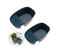 2-Piece Kitchen Waste Bin and Drainer Rack with Soap Sponge (Blue)