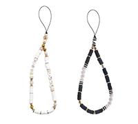 2 Pièce Lanière de Téléphone en Perles Bohème Anti-Perte Chaîne de Téléphone Portable Ceinture de Téléphone Rétro Collier de Perles Acryliques Collier de Perles Chaîne