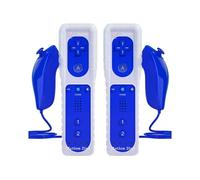 2 Pièce Manette de Wii avec Manette Nunchuck,Contrôleur de Wii Télécommande Controller Pour Wii Remote Motion Plus Intégré avec Contrôleur Nunchuk