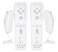 2 Piece Manette de Wii avec Nunchuk et Motion Plus,TechKen Telecommande de Wii sans Fil Controleur Manette Wii Remote Plus Mo