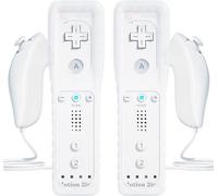 2 Piece Manette de Wii avec Nunchuk et Motion Plus, Telecommande de Wii sans Fil Controleur Manette Wii Remote Motion Plus