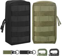 2 Piece Military Tool Pouch,Tactical Mobile Phone Pouch With D Buckle + Hawksbill Clasp,Tactical Belt Bag For Camping,Hiking,Hunting And Trekking