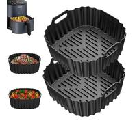 2 pièce Moule Silicone Air Fryer, 2 pièce Moule Air Fryer pour Philips/Ninja/Cosori/Russel Hobbs, Réutilisable Plat Airfryer, Sans BPA et lavable au lave-vaisselle