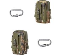2 Pièce Multifonctionnelle Molle Edc,Sac Tactique Ceinture,Sacoche Ceinture Molle,Sac Banane Tactique Edc,Sacoche Ceinture Militaire,Avec Mousqueton,Pour Voyage Cyclisme Alpinisme Camping