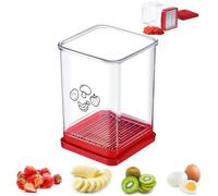 2 Piece Multifunctional Stainless Steel Fruit and Vegetable Slicer with Protective Lid, Storage Container and Kitchen Gadgets for Salads