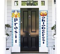 2 Pièce Oktoberfest Décoration Bannière Bienvenue Oktoberfest Fête De La Bière Décoration Ensemble Bavarois Bannière pour Partie Intérieur Extérieur 130 * 30cm
