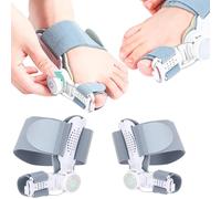 2 Pièce Orthèses pour Hallux-Valgus avec Bouton Réglable à 90°, Plaque de Fixation pour Hallux-Valgus pour le Soulagement du Gros Orteil, Correcteur de Gros Orteil pour Pied Gauche et Droit, Unisexe