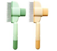 2 Pièce Peigne pour Chat,Peigne D'épilation Animaux Compagnie,Brosse de Toilettage avec Bouton Déverrouillage,Peigne Anti-Puces pour Chiens