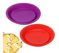 2 Piece Plat a Tarte Silicone Moule a Tarte en Silicone Moule en Silicone Patisserie Rond Revêtement Antiadhésif Réutilisables, Professionnel, Resistant, Cuisson Parfaite et Démoulage Impeccable