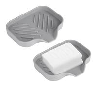 2 Pièce Porte Savons Silicone, Porte-Savon en Silicone avec Trous de Drainage et Motifs Antidérapants - pour Salle de Bain, Douche et Cuisine