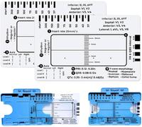 2 Pièce Règle Ecg 7 Étapes,Règle Ecg 7 Étapes Pour Ecg/Règle Ecg Règle En Plastique Outil De Mesure,Règle Ecg Transparente,Avec 2 Boîtes De Rangement