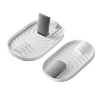 2 Piece Repose Cuillère Cuisine Pour Pot Lid and Spoon Holder, Kitchen Utensil Shelf, Spoon Tray Shelf, Rangement Couvercle Casserole to Prevent Drip Spots (blanc)