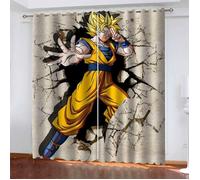 2 Pièce Rideau Occultant À Oeillets Réduction du Bruit Rideaux - Anime Dragon Ball Monkey King 60x120cm[17]