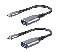 2-piece silver-gray USB 3.0 Type C to 3.1 adapter cable, USB 3.0 female to Type-C data cable