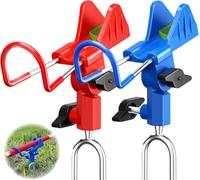2 Piece Stainless Steel Rod Holder 360° Adjustable Fishing Rod Holder With Luminous Effect Fishing Rod Holder For Boats (Red/Blue)