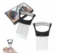 2 Pièce Support à Oignons Porte Tranche d'Oignon en Acier Inoxydable Coupe Oignon avec Housse de Protection pour Viande Légumes Fruit Tomate