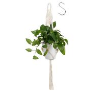 2 Pièce Suspension Corde Plante Macramé,Macrame Pot Suspendu Panier Suspendu En Corde,Macramé Support Pots Pour Fleur,Pots Fleurs Suspendus En Coton,Suspension Plante,Cache Pot Suspendu,Beige,105cm