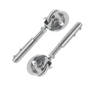 2 pièce Tendeur Cable Inox pour Cable Acier 2mm-8mm, Terminal pour Fil Inox Métallique Terminal À Vis pour Rampe De Câble D'escalier, angle réglable à 180°(E,8mm)