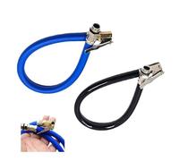 2 Pièce Tuyau Gonfleur Pneu Voiture,Embout Gonflage Valve Adaptateur de Pompe à Air,Tube Gonflable d'extension en Caoutchouc Noir Flexible Extension Inflatable Pression Hose d'air Pumps pour Velo Moto