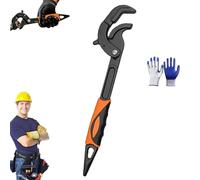 2-Piece Universal Pipe Wrench Set, Self Adjusting Pipe Wrench, 10" & 15" Heavy Duty Grip for Plumbing & Auto Repair, 14-60mm Jaw, Anti-Slip Teeth, for Nuts, Pipes, Fixtures (L: 30-60mm)